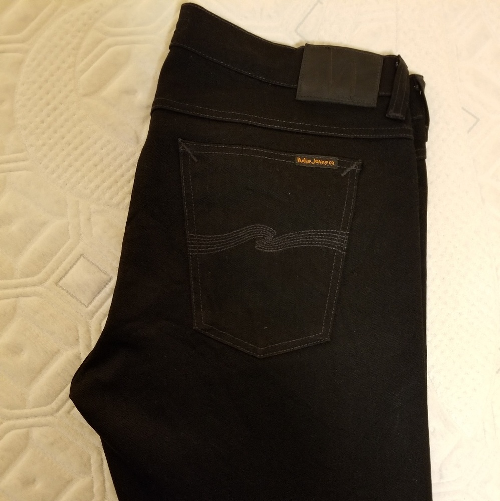 Nudie Jean's Tilted Tor Dry Cold Black Sz 36